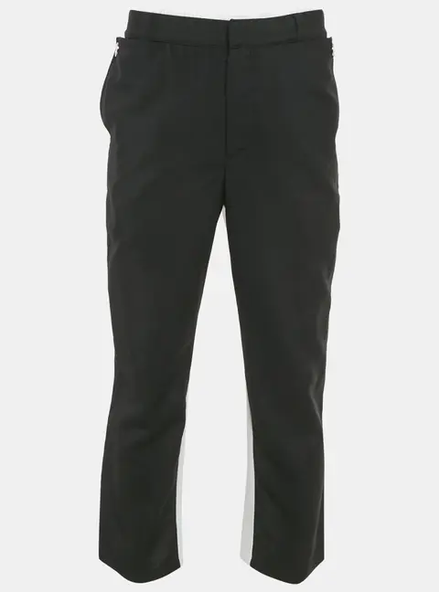 Burberry Black Wool & Logo Printed Knit Paneled Pants M