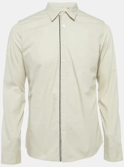 Burberry Grey Cotton Long Sleeve Shirt M