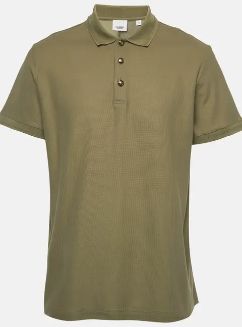 Burberry Military Green Pique Polo T-Shirt XL