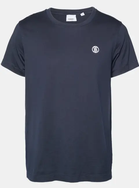 Burberry Navy Blue Jersey Crewneck T-Shirt L