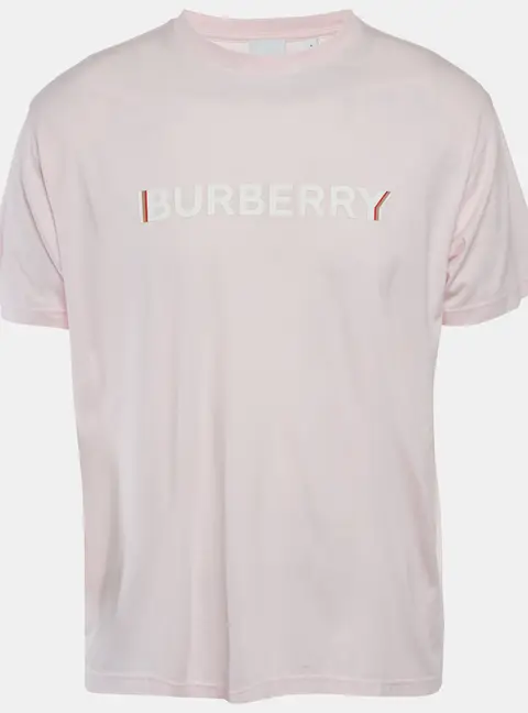 Burberry Pink Logo Print Jersey T-Shirt S