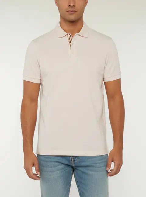 Burberry Pink Cotton Pique Knit Polo T-Shirt M