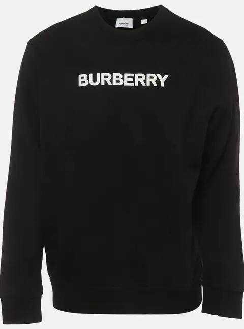 Burberry Black Printed Jersey Long Sleeve Sweatshirt L