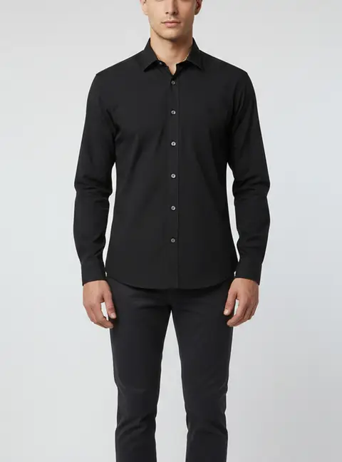 Burberry Navy Blue Cotton Poplin Button Up Shirt XL
