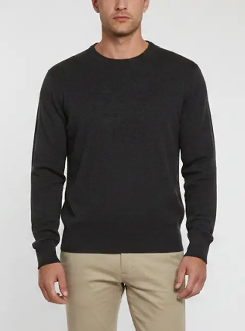 Burberrys Of London Grey Logo Detail Wool Blend Crewneck Sweater XL