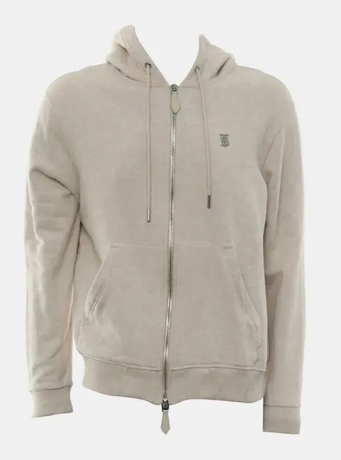 Burberry Beige Cashmere, Cotton Zip Up Jacket Size S