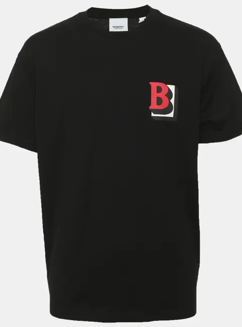 Burberry Black Cotton Tucson B Motif T-Shirt S
