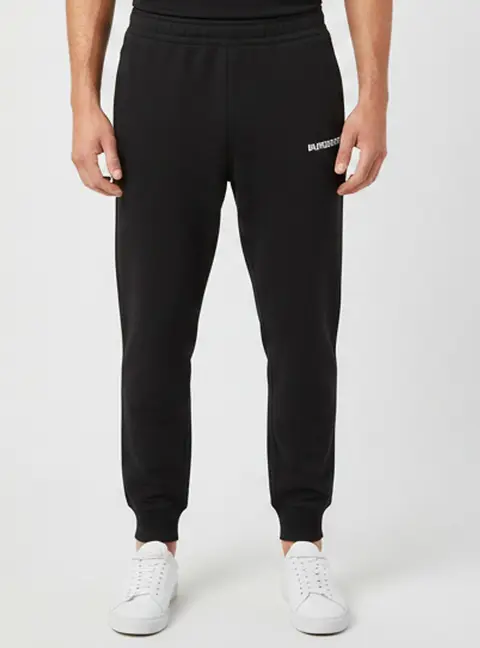 Burberry Black Logo Embroidered Cotton Knit Sweatpants XL