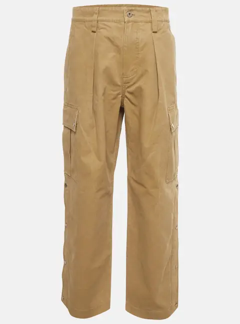 Burberry Beige Canvas Wide Leg Utility Cargo Trousers M