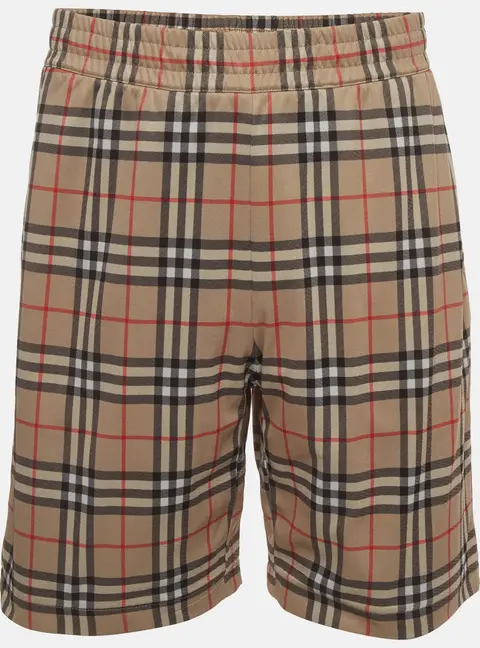 Burberry Beige Check Print Jersey Shorts S