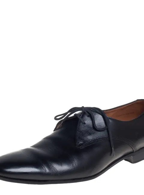 Burberry Black Leather Millstead Lace Up Oxfords Size 43