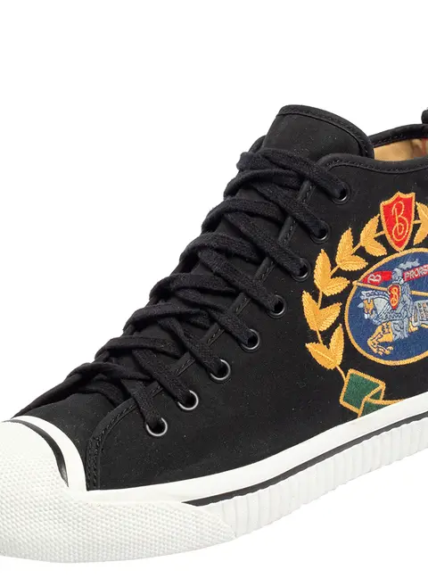 Burberry Black Canvas Kingly Big C High Top Sneakers Size 40