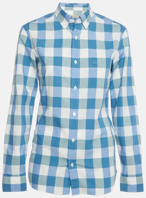 Burberry Brit Blue Checks Cotton Long Sleeve Shirt XS