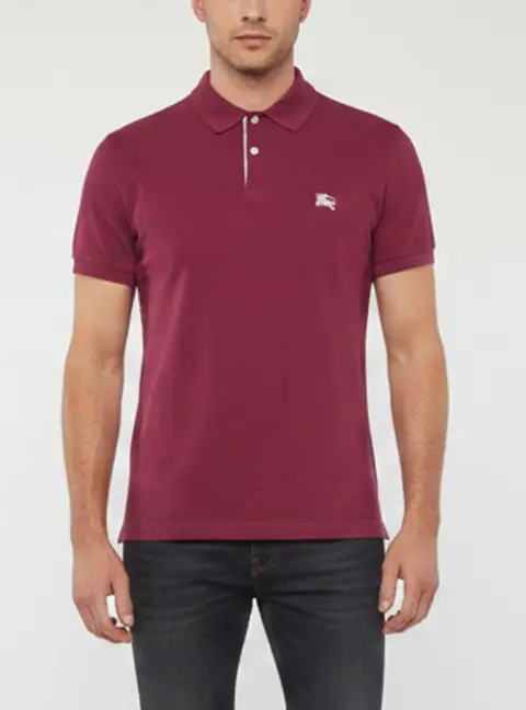 Burberry Brit Pink Logo Embroidered Pique Knit Polo T-Shirt M