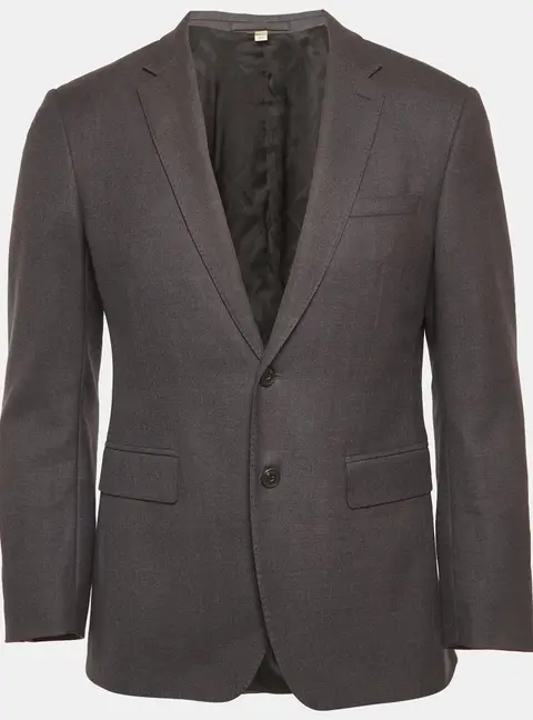 Burberry London Grey Wool Blend Regular Fit Blazer M