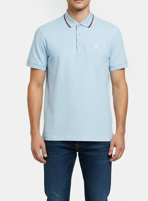 Burberry Blue Icon Striped Pique Knit Polo T-Shirt XL