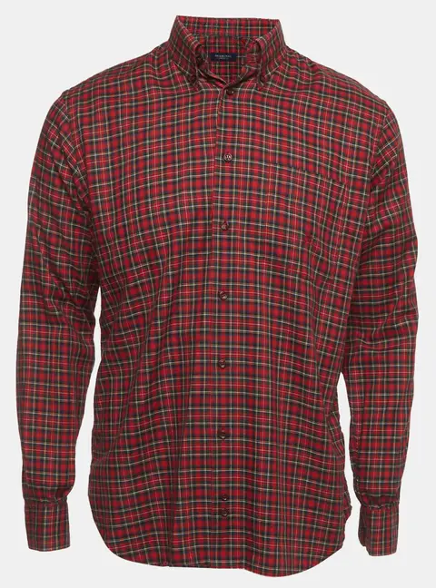 Burberry London Red Plaid Cotton Button Down Shirt M