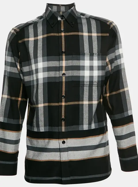 Burberry Multicolor Creeton Check Cotton Flannel Button Up Shirt S