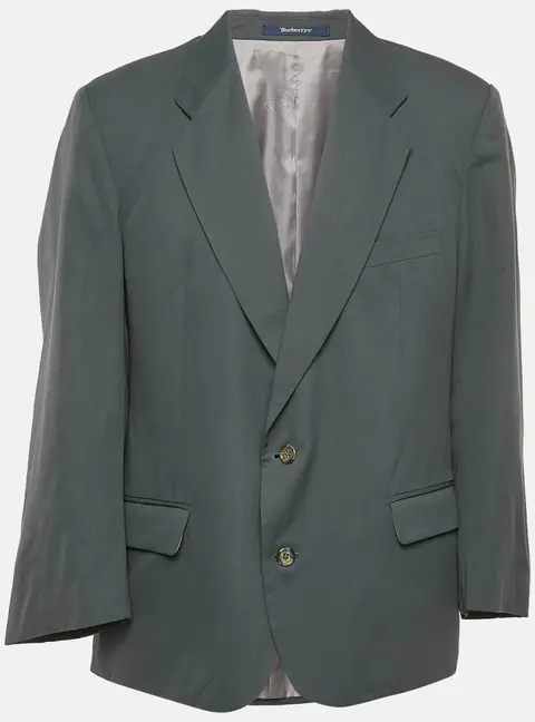 Burberry Prorsum Dark Grey Gabardine Single Breasted Blazer XXXL