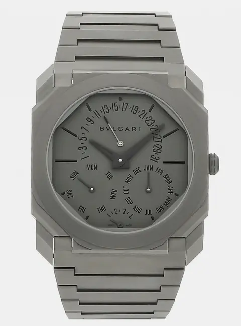Bulgari Octo Finissimo Perpetual Calendar 103200 Automatic Grey Titanium Men's Wristwatch 40mm
