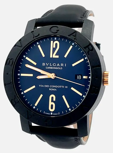 Bvlgari Via dei Condotti  BB40CL Automatic Carbon Men&rsquo;s Wristwatch 40 mm