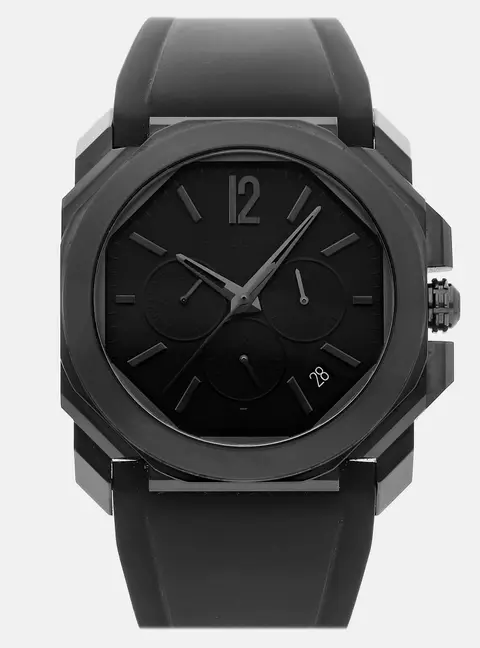 Bvlgari Octo L'Originale Chronograph 103027 Automatic Chronograph Black Dial Black DLC Coated Stainless Steel Men's Wristwatch 41mm