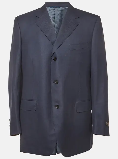 Canali Navy Blue Wool Single Breasted Regular Fit Blazer XXXL