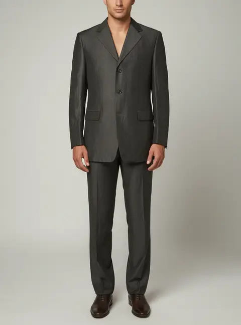 Canali Charcoal Grey Linen Blend Single Breasted Suit L