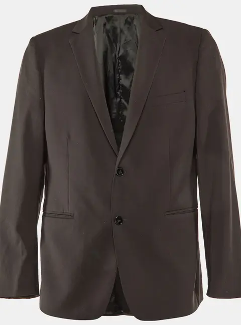 Calvin Klein Brown Wool Regular Fit Blazer L