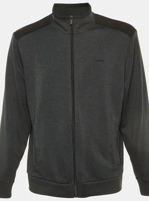 Calvin Klein Grey/Black Jersey Zip Up Jacket L