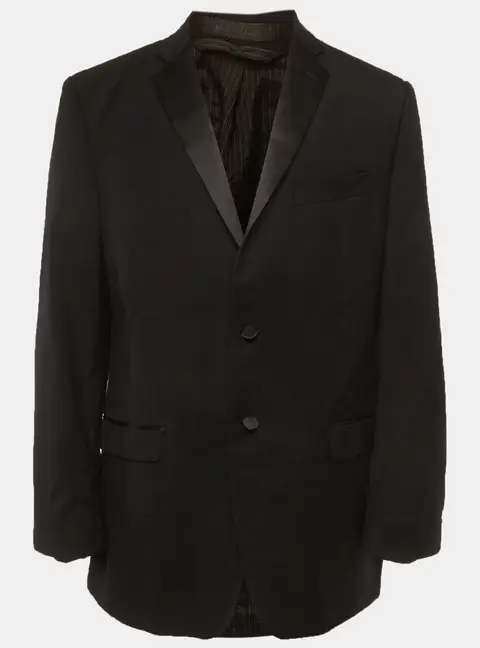 Calvin Klein Black Wool Slim Fit Blazer L
