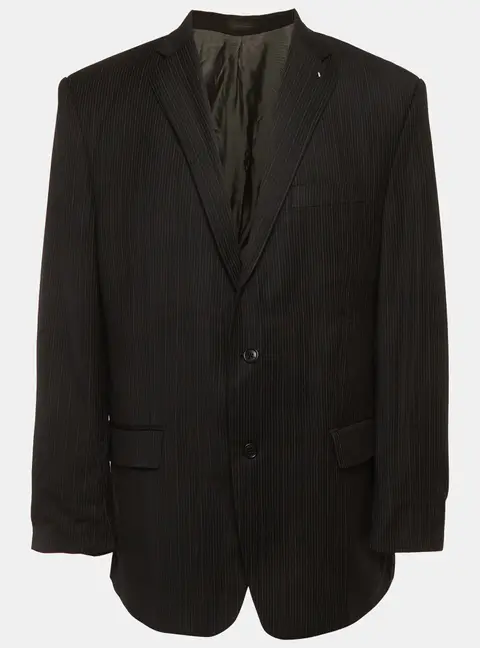 Calvin Klein Black Striped Wool Macy's Blazer XL