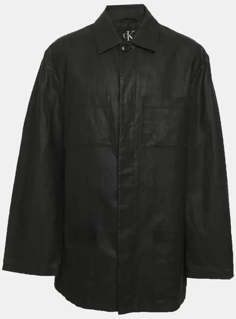 Calvin Klein Black Canvas Coat L
