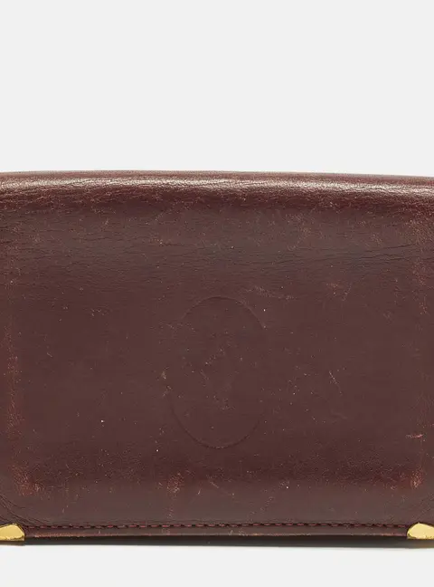 Cartier Must de Cartier Burgundy Leather Card Holder