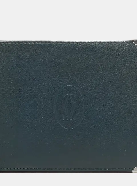 Cartier Must de Cartier Slate Blue Leather 6CC Bifold Wallet