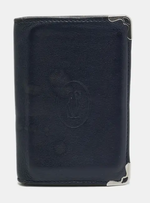 Cartier Must de Cartier Navy Blue Leather Card Holder