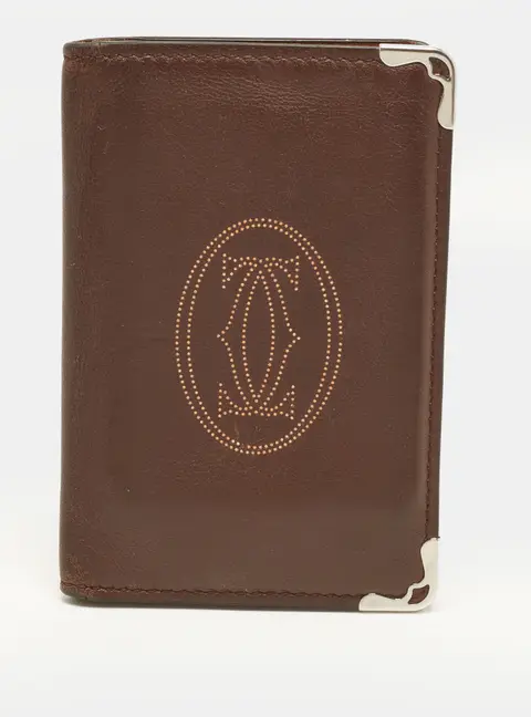 Cartier Must de Cartier Brown Leather Bifold Card Holder
