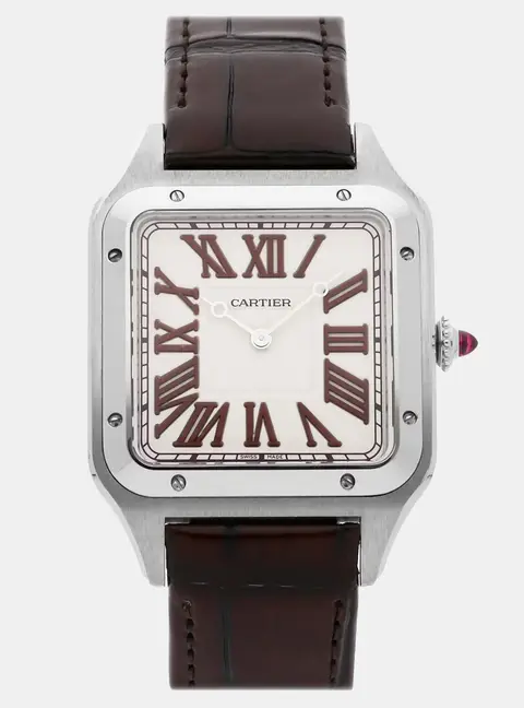 Cartier Santos Dumont WGSA0082 Silver Platinum Manual winding Men's Wristwatch 33mm