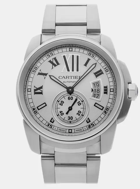 Cartier Calibre de Cartier W7100015 White Stainless Steel Automatic Men's Wristwatch 42mm
