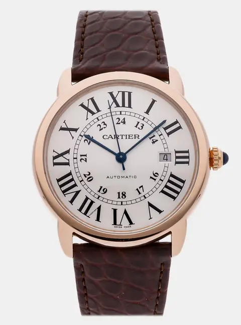 Cartier Ronde Solo de Cartier W6701009 White Rose Gold Automatic Men's Wristwatch 42 mm