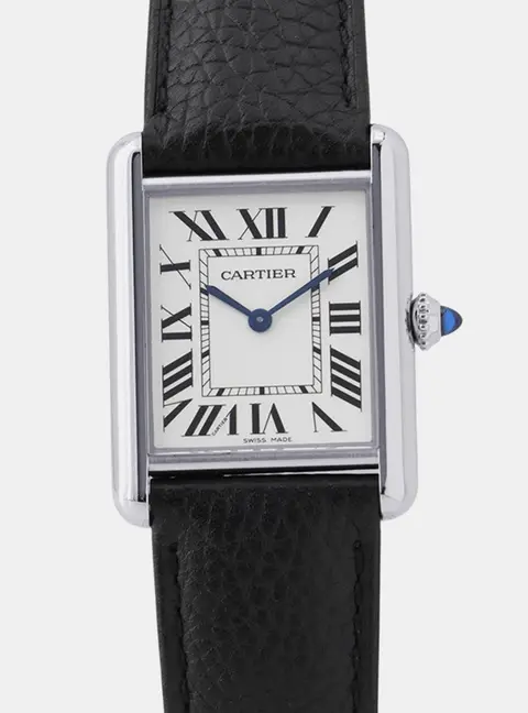 Cartier Tank WSTA0041 White Stainless Steel Quartz Men's Wristwatch 33.7&times;25.5mm