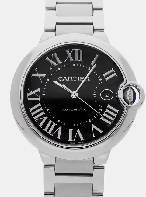 Cartier Ballon Bleu W6920042 Black Stainless Steel Automatic Men's Wristwatches 42mm