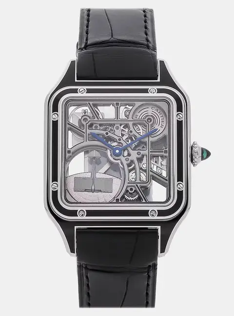 Cartier Santos-Dumont Micro-Rotor WHSA0044 Silver Stainless Steel Automatic Men's Wristwatches 31 mm
