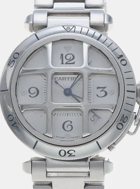 Cartier Pasha Plunger W31040H3 Automatic Color Stainless Steel Men's Wristwatch 38mm