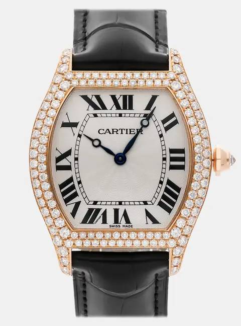 Cartier Tortue WA503951 Silver 18k Rose Gold Manual Winding Men's Wristwatch 43mm x 38mm