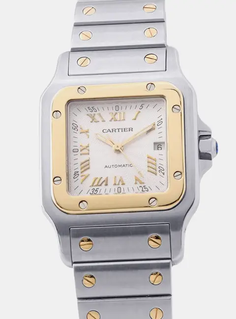 Cartier Santos Galbee W20041C4 Silver 18K Yellow Gold, Stainless Steel Automatic Men's Watch 41&times;29mm