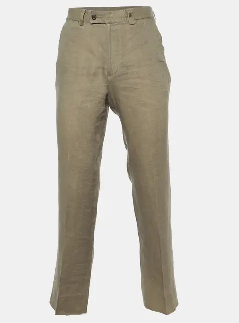 CH Carolina Herrera Brown Linen Regular Fit Trousers M