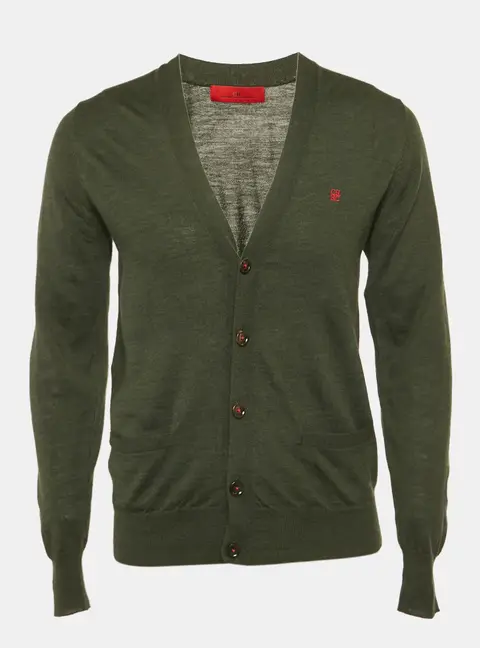 CH Carolina Herrera Grey Wool Knit Cardigan S
