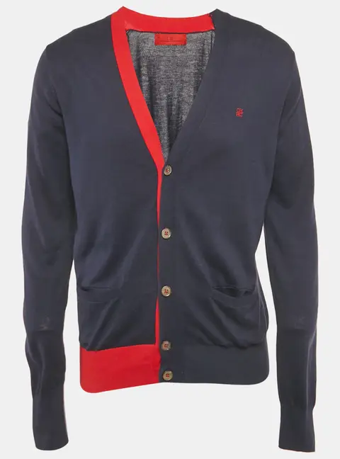 CH Carolina Herrera Blue Cotton Knit Cardigan M