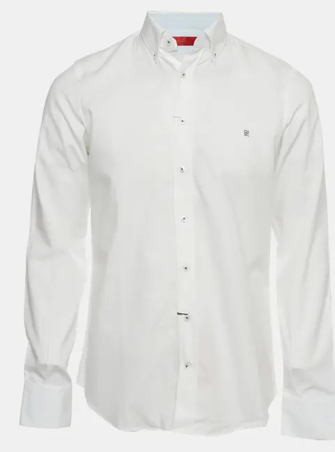 CH Carolina Herrera White Cotton Button Down Shirt M